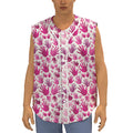 Pink Hand Breast Cancer Pattern Print Sleeveless Baseball Jersey