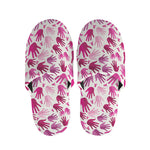 Pink Hand Breast Cancer Pattern Print Slippers
