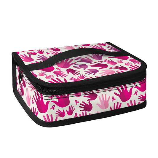 Pink Hand Breast Cancer Pattern Print Small Lunch Bag