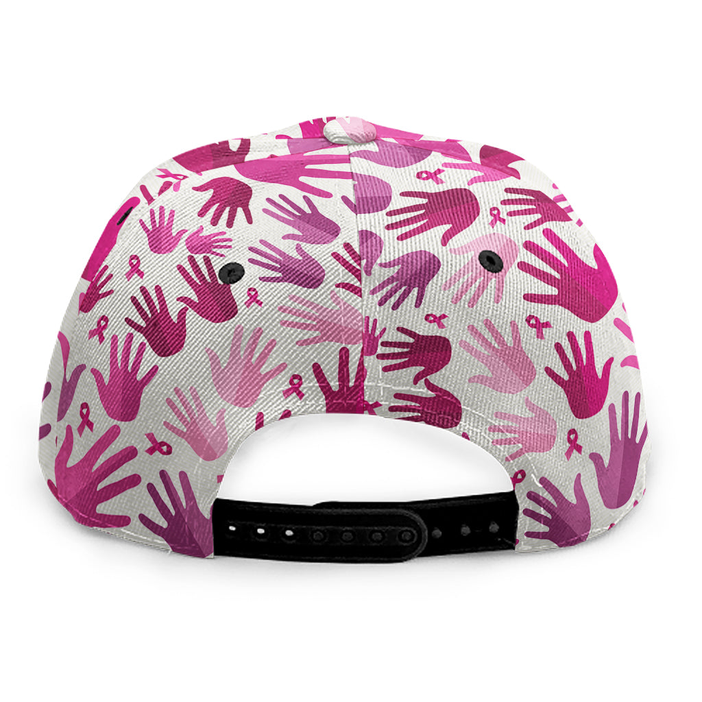Pink Hand Breast Cancer Pattern Print Snapback Cap