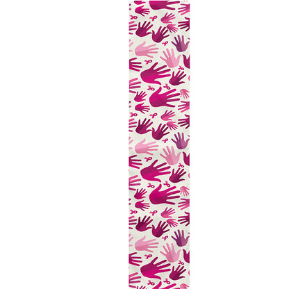 Pink Hand Breast Cancer Pattern Print Table Runner