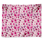 Pink Hand Breast Cancer Pattern Print Tapestry