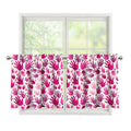 Pink Hand Breast Cancer Pattern Print Tier Curtains