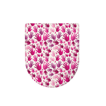 Pink Hand Breast Cancer Pattern Print Toilet Lid Cover