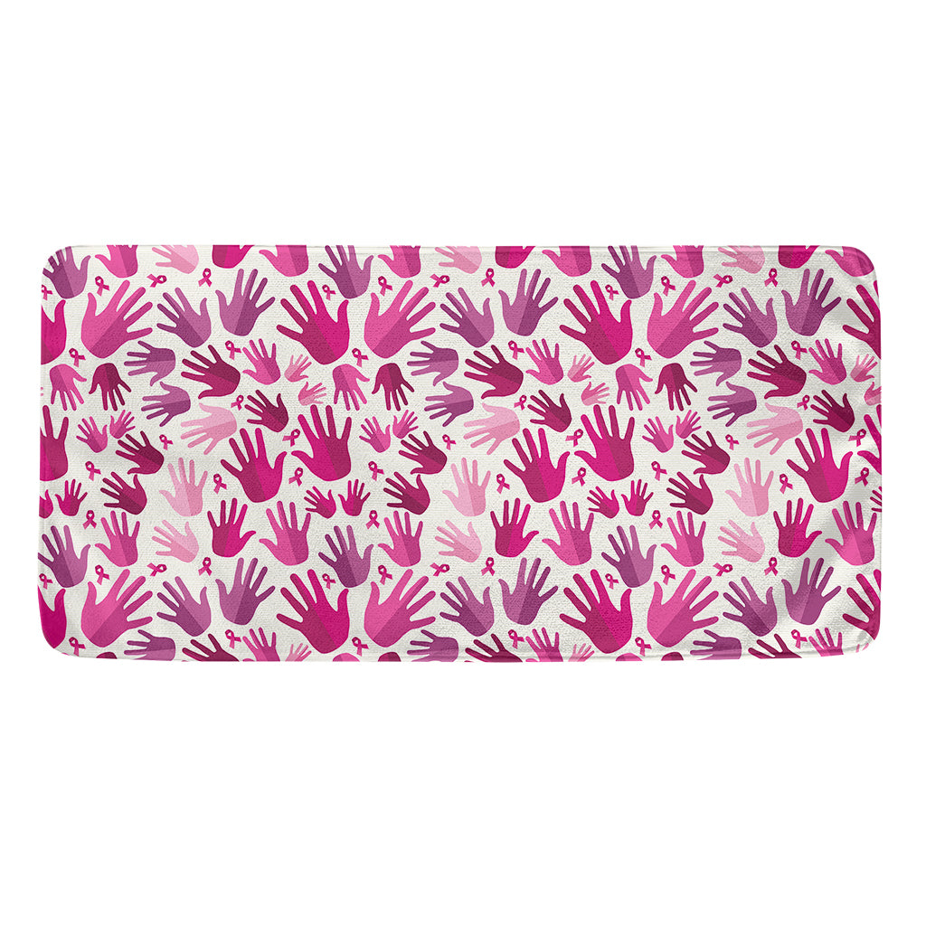 Pink Hand Breast Cancer Pattern Print Towel