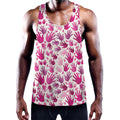 Pink Hand Breast Cancer Pattern Print Men's Workout Tank Top