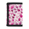 Pink Hand Breast Cancer Pattern Print Trifold Wallet