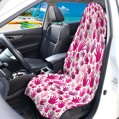 Pink Hand Breast Cancer Pattern Print Waterproof Car Seat Cover