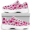 Pink Hand Breast Cancer Pattern Print White Chunky Shoes