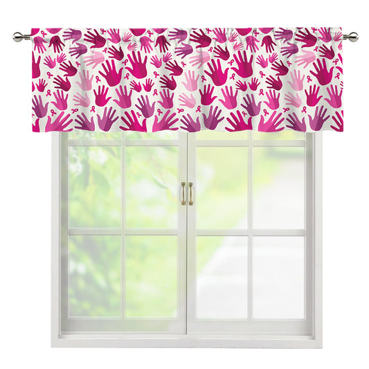 Pink Hand Breast Cancer Pattern Print Window Valance