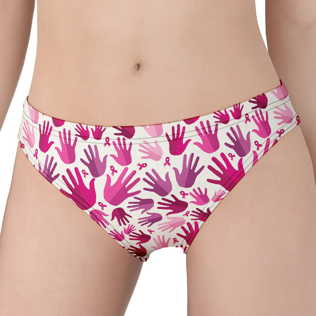 Pink Hand Breast Cancer Pattern Print Women's Panties