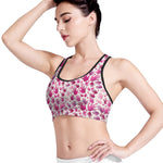 Pink Hand Breast Cancer Pattern Print Women's Sports Bra