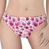 Pink Hand Breast Cancer Pattern Print Women's Thong