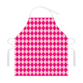 Pink Harlequin Pattern Print Adjustable Apron