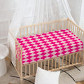 Pink Harlequin Pattern Print Baby Crib Sheet