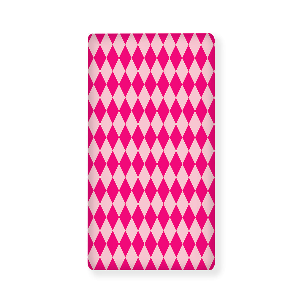 Pink Harlequin Pattern Print Baby Crib Sheet