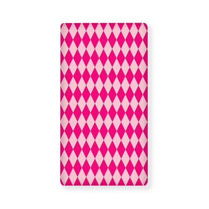 Pink Harlequin Pattern Print Baby Crib Sheet