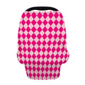 Pink Harlequin Pattern Print Baby Seat Cover