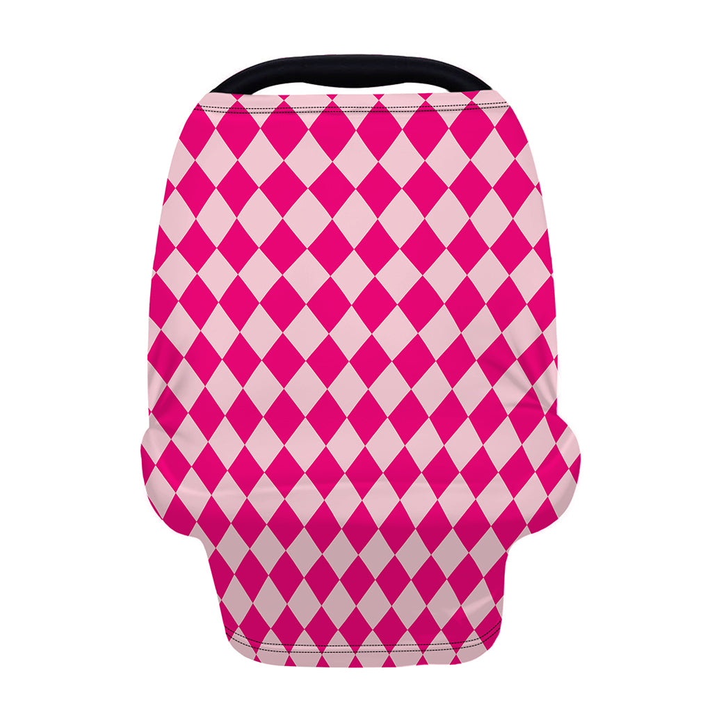 Pink Harlequin Pattern Print Baby Seat Cover