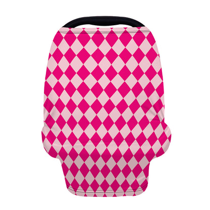 Pink Harlequin Pattern Print Baby Seat Cover