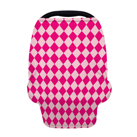 Pink Harlequin Pattern Print Baby Seat Cover