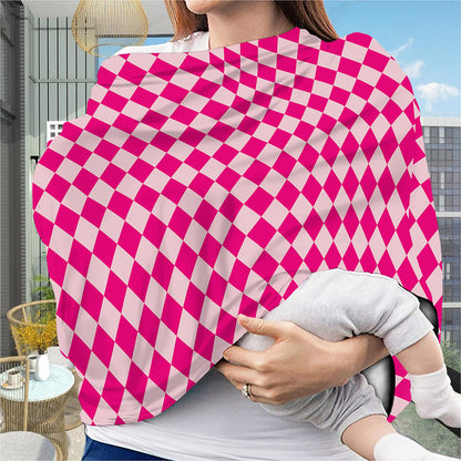 Pink Harlequin Pattern Print Baby Seat Cover