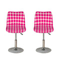 Pink Harlequin Pattern Print Bar Stool Covers