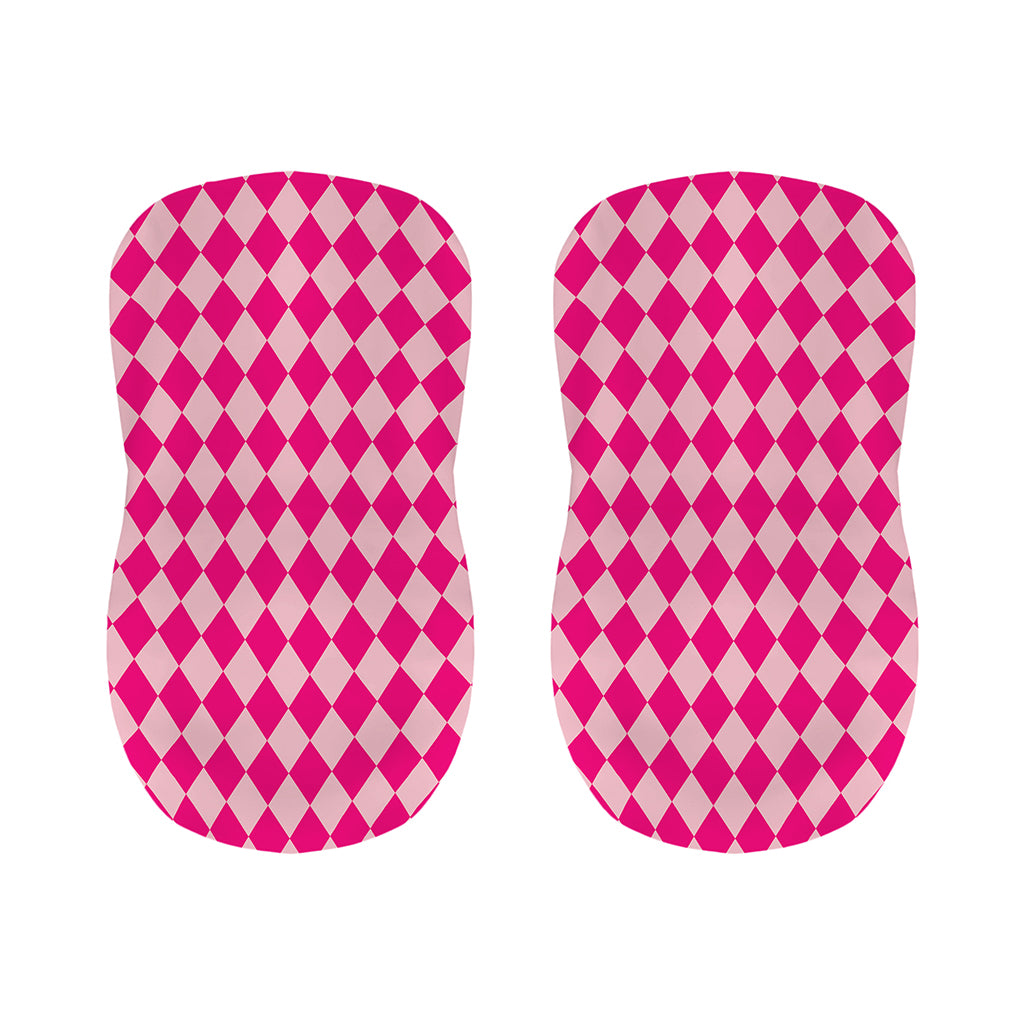 Pink Harlequin Pattern Print Bar Stool Covers