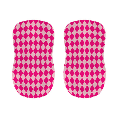 Pink Harlequin Pattern Print Bar Stool Covers