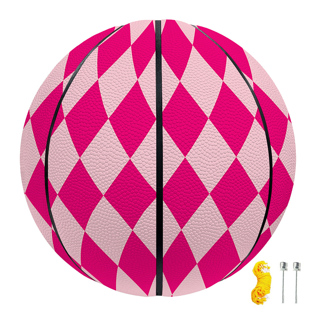 Pink Harlequin Pattern Print Basketball