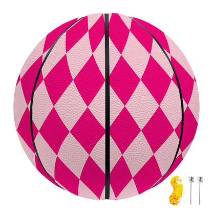 Pink Harlequin Pattern Print Basketball