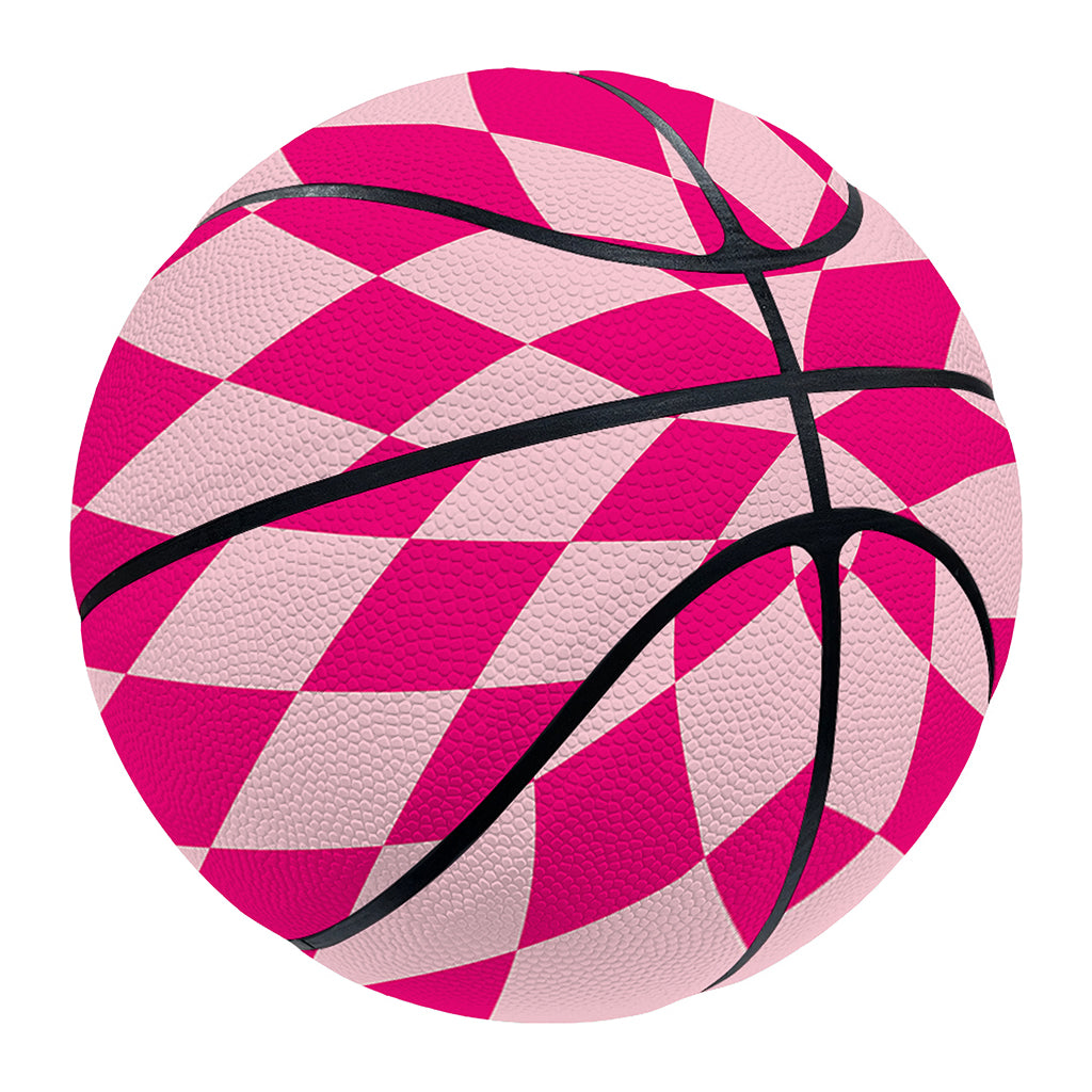 Pink Harlequin Pattern Print Basketball