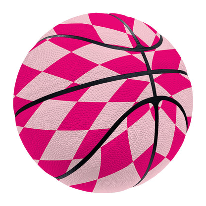 Pink Harlequin Pattern Print Basketball