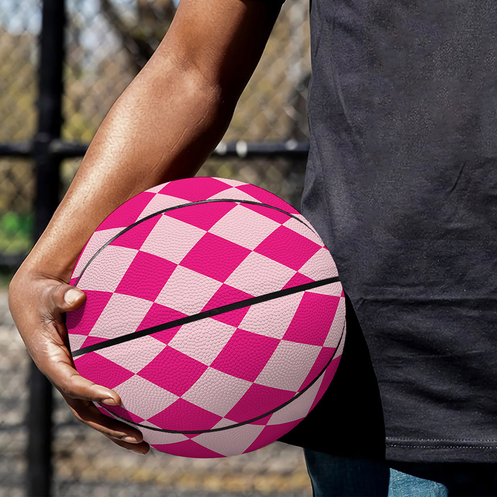 Pink Harlequin Pattern Print Basketball