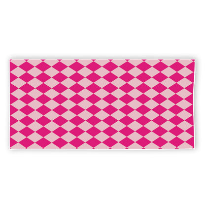 Pink Harlequin Pattern Print Beach Towel