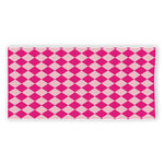 Pink Harlequin Pattern Print Beach Towel