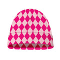 Pink Harlequin Pattern Print Beanie