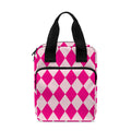 Pink Harlequin Pattern Print Bible Tote Bag
