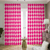 Pink Harlequin Pattern Print Blackout Pencil Pleat Curtains