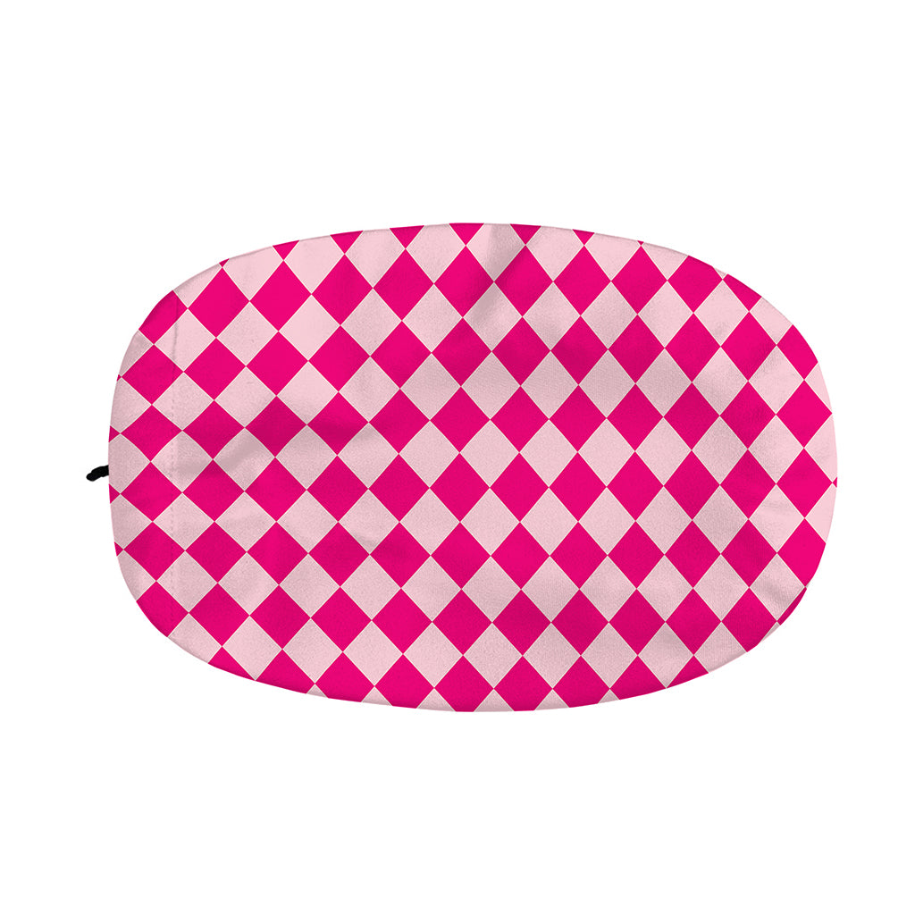 Pink Harlequin Pattern Print Car Side Mirror Covers