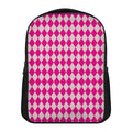Pink Harlequin Pattern Print Casual Backpack