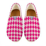 Pink Harlequin Pattern Print Casual Shoes