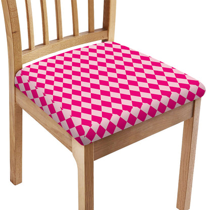 Pink Harlequin Pattern Print Chair Cushion Cover
