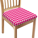 Pink Harlequin Pattern Print Chair Cushion Cover