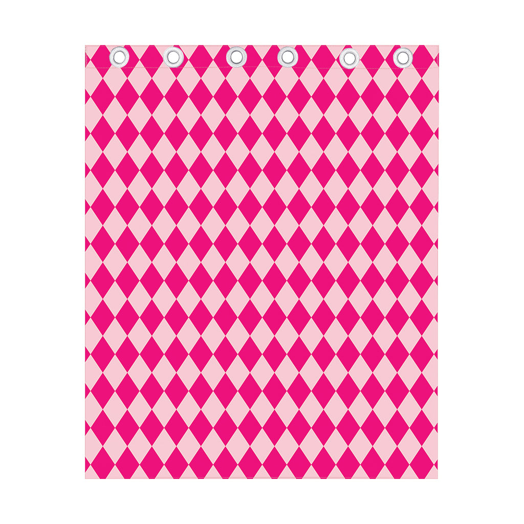 Pink Harlequin Pattern Print Curtain