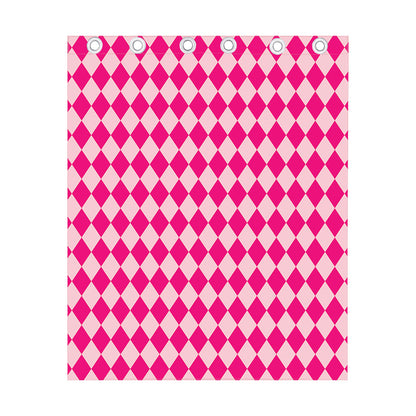 Pink Harlequin Pattern Print Curtain