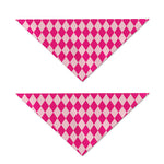 Pink Harlequin Pattern Print Dog Bandana