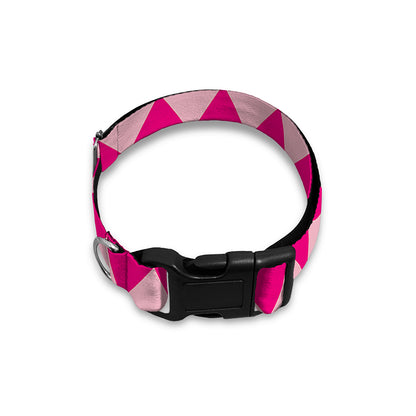 Pink Harlequin Pattern Print Dog Collar