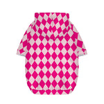 Pink Harlequin Pattern Print Dog Zip Up Hoodie