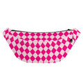 Pink Harlequin Pattern Print Fanny Pack